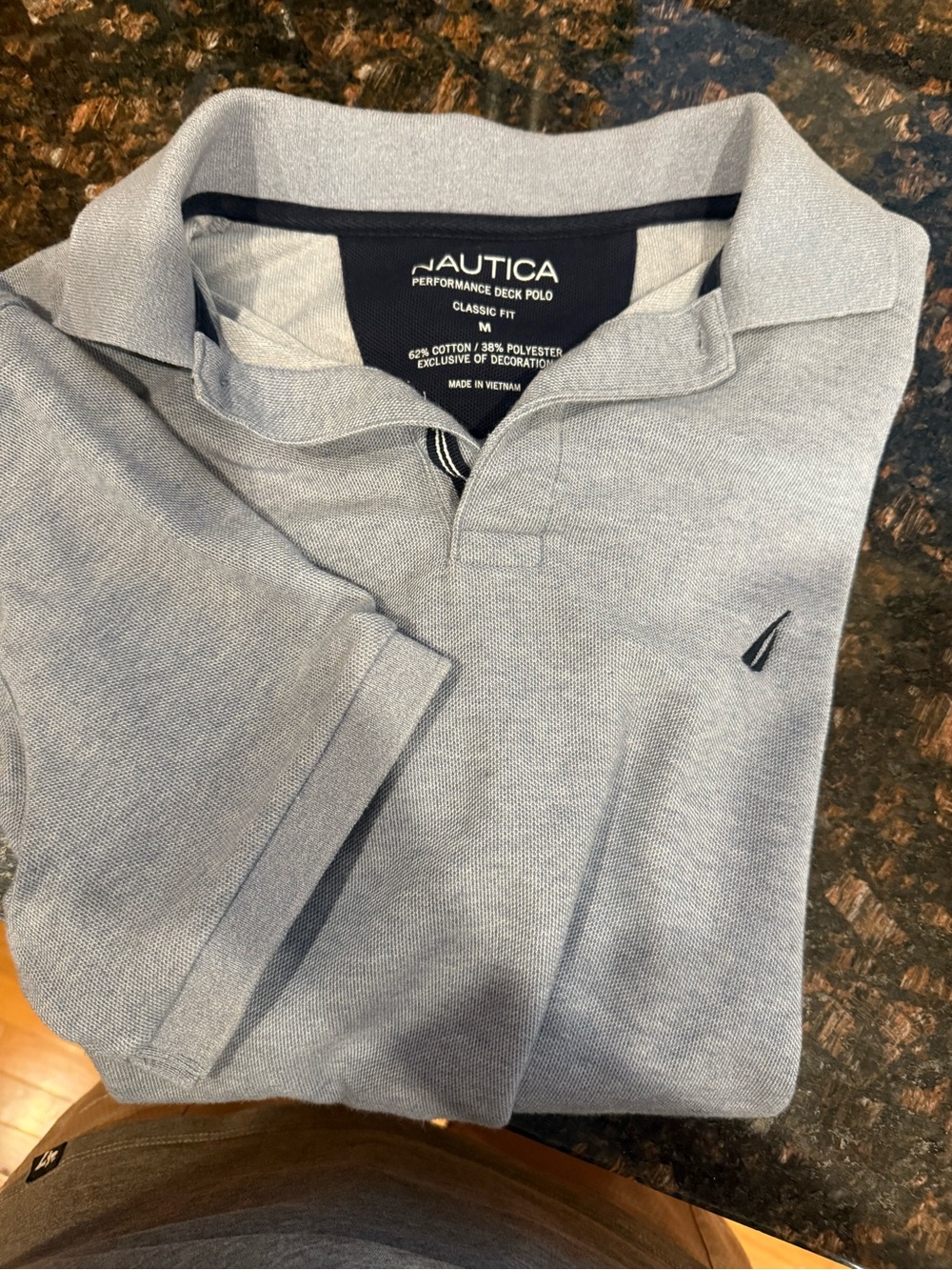 Nautica Men's Heathered Light Blue Classic Polo